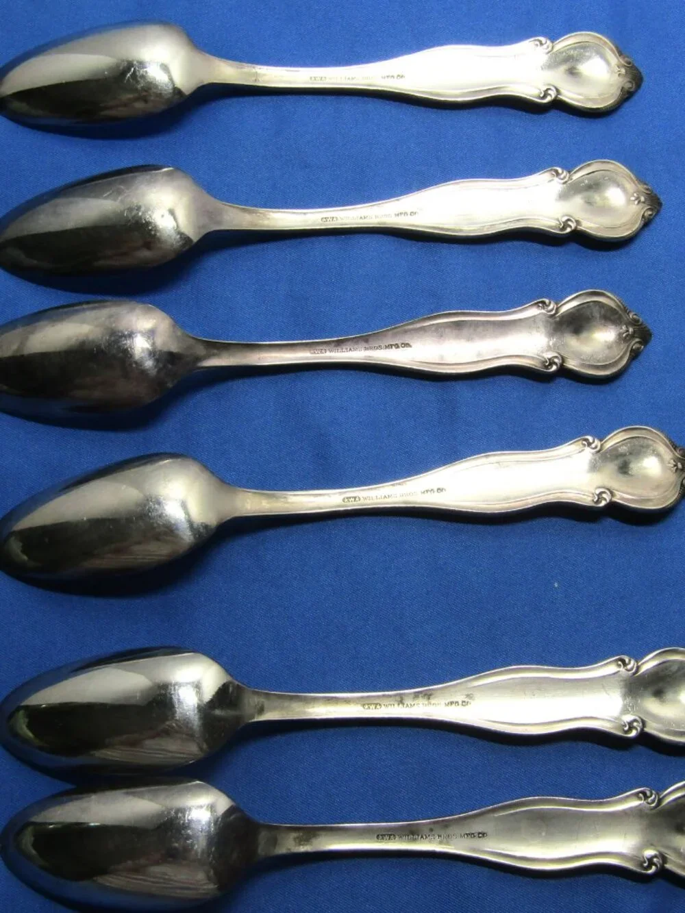 Williams Bros. silverplate Queen Anne Fruit/Orange spoons set of 6 Vintage